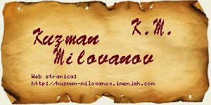 Kuzman Milovanov vizit kartica